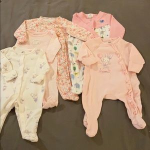 Pink and White Kids One Piece Set